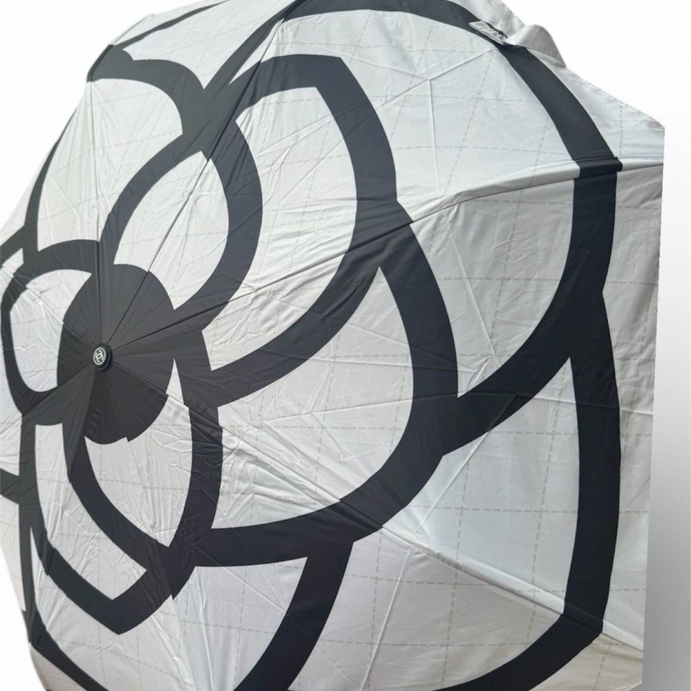 Chic White Umbrella With Interlocking Logo Accent - image 1